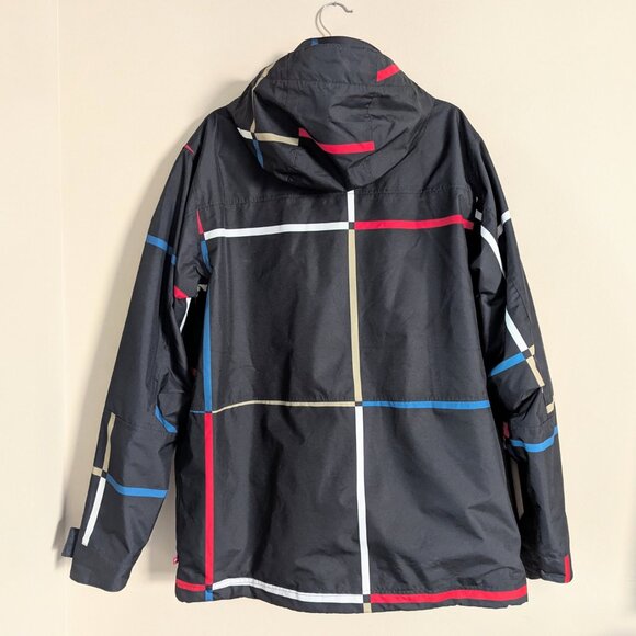 FOURSQUARE Snowboarding Jacket Vise Men's Sz L Black Shell Geometric Air Relaxed - Picture 2 of 10